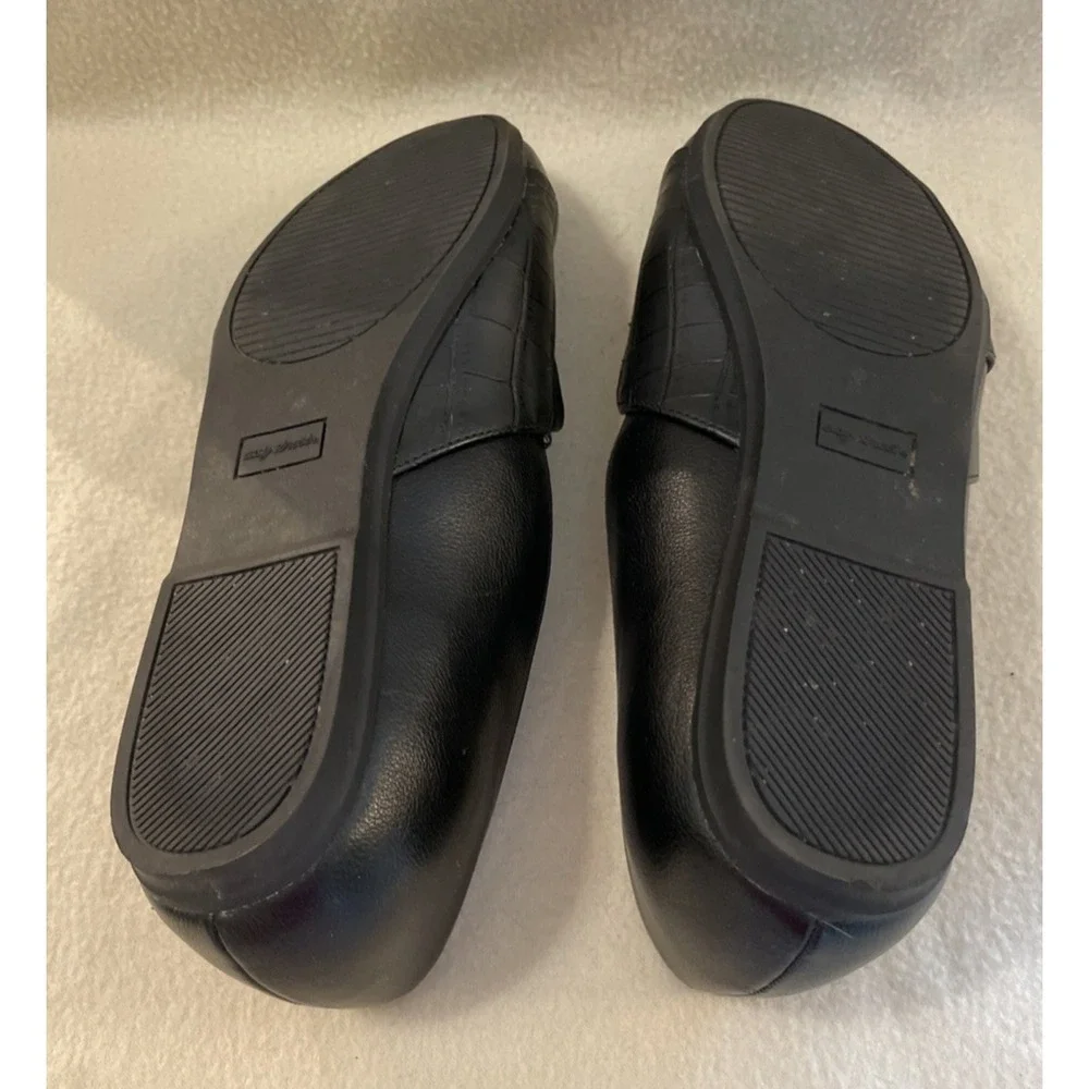 Easy Street Crisscross Slip On Black Ballet Flats Dress Comfort Shoes Womens 11M